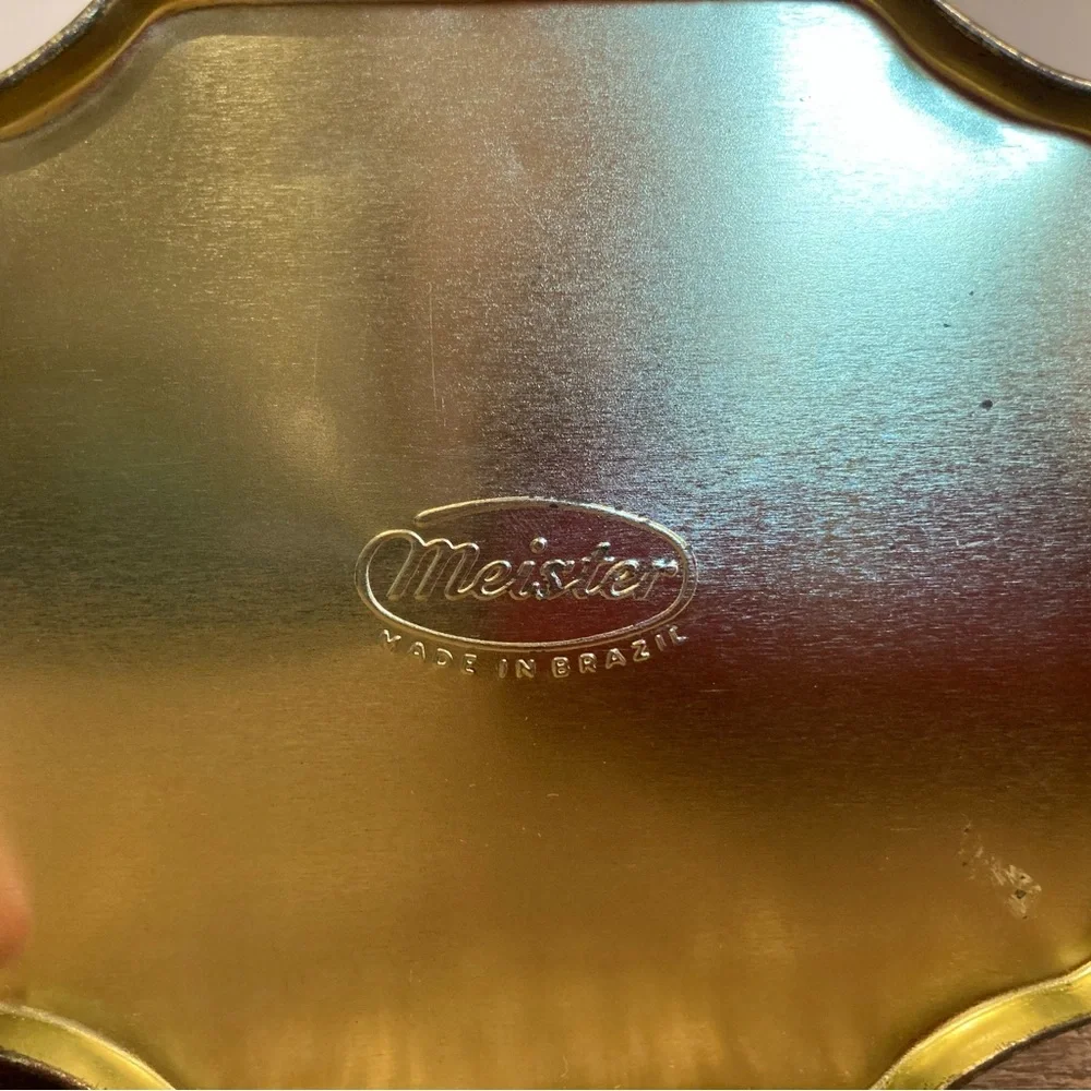 Vintage Metal Tin Meister Brazil Trinket Box